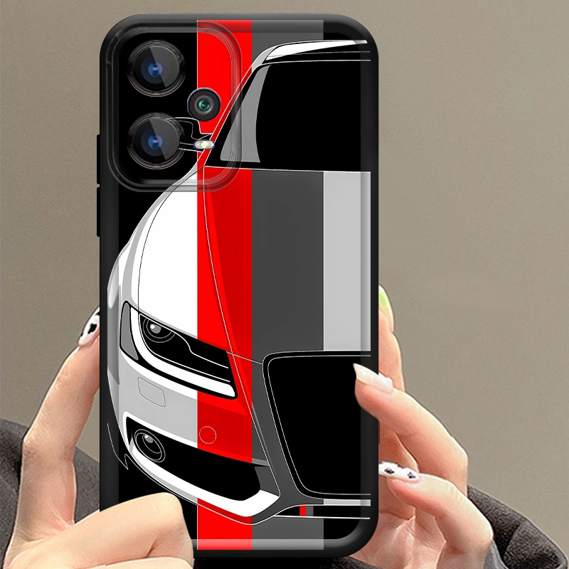 Xiaomi Redmi Note 14 - Red and White Car Pattern Soft